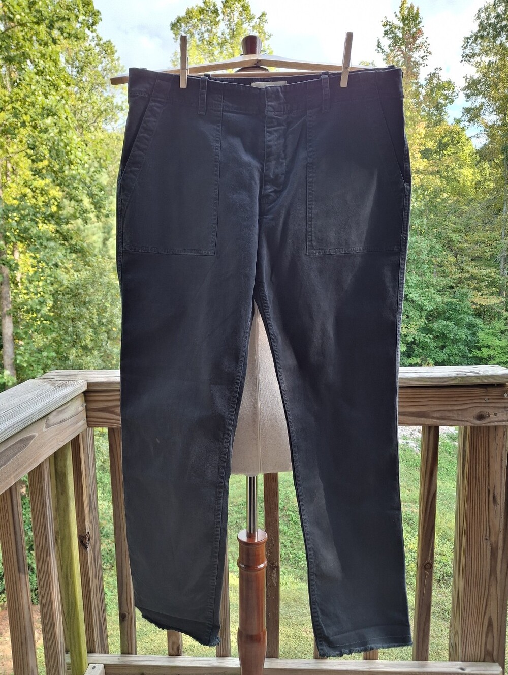 Nili Lotan Jenna Cotton Low-Rise Skinny Leg Carbon Black Pants Women's 10